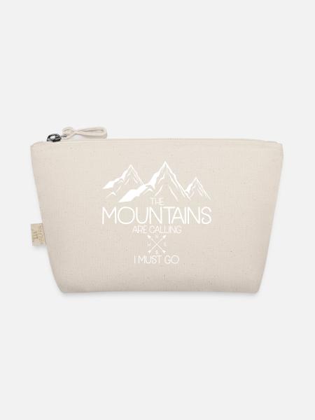 The mountains are caliing i must go - hiking - Organic Pouch - nature