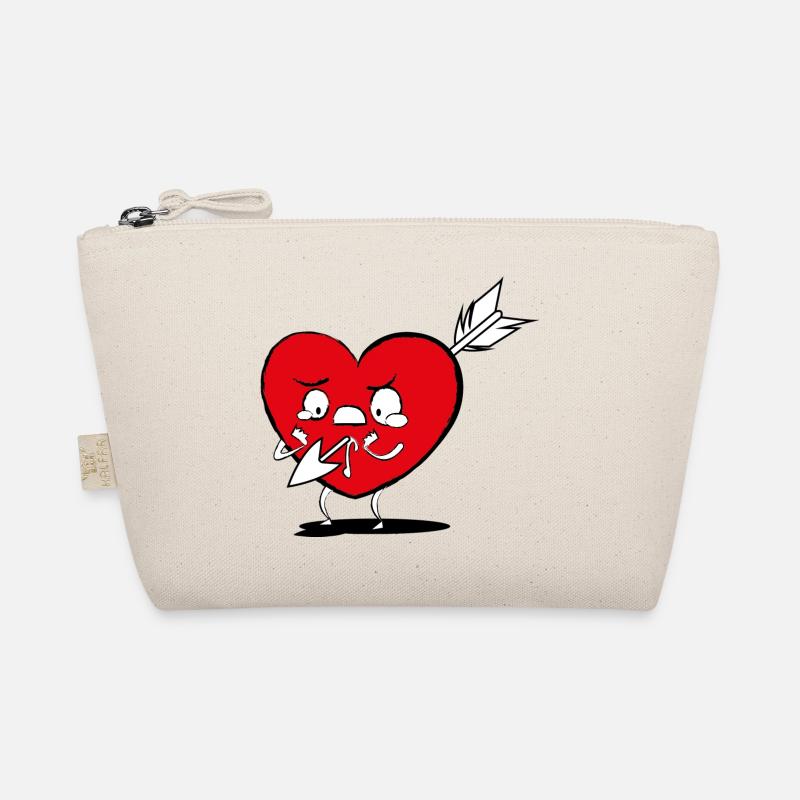 Valentinstag Liebe Herz mit Pfeil Witzig - Bio-Täschchen - Natur
