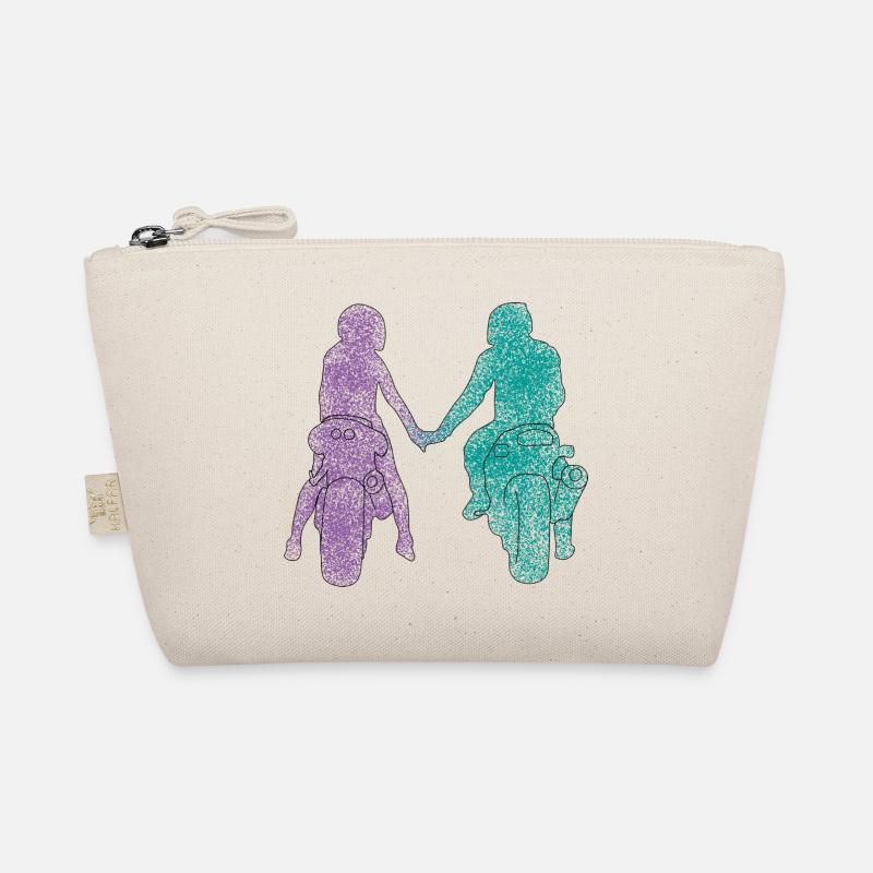 Motorradfahrer Paar Bio-Täschchen