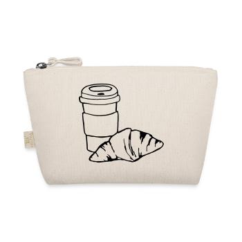 Croissant Coffee Breakfast Gift Idea - Organic Pouch - nature - Front
