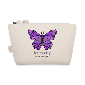 Butterfly purple logo, modern abstract art - Organic Pouch - nature - Front