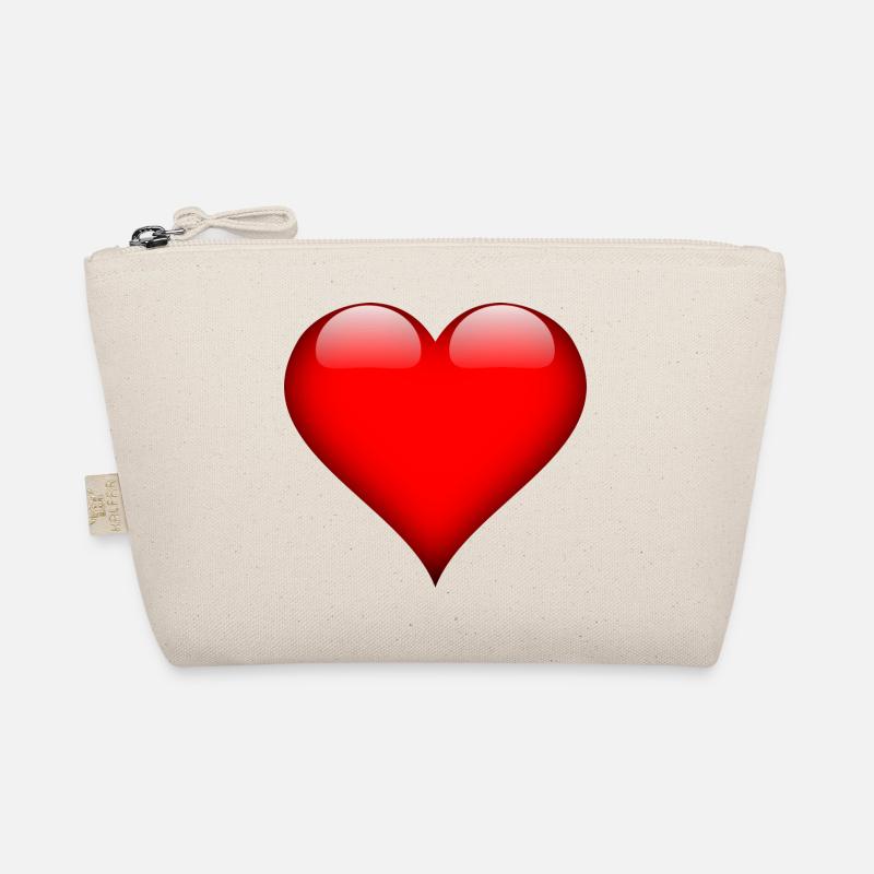 Herz rot Liebe cool Geschenk - Bio-Täschchen - Natur