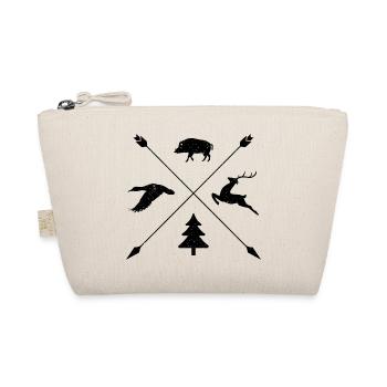 Jagd Jäger Förster Wald Gewehr Shirt Geschenk - Bio-Täschchen - Natur - Vorne