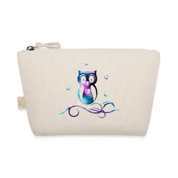 Galaxy Owl with Stars, Heart and Tribal - Organic Pouch - nature - Front