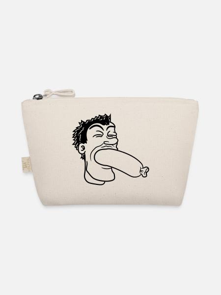 sausage eat hunger swallow wuerstchen grillen co - Organic Pouch - nature - Front
