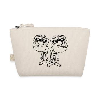 2 friends team couple thin cool smoke sunglasses - Organic Pouch - nature - Front