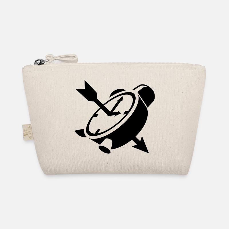 Eine Wecker mit einem Pfeil Bio-Täschchen