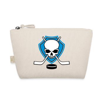 Eishockey Totenkopf und Schläger - Bio-Täschchen - Natur - Vorne