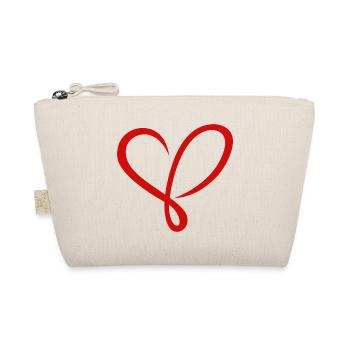 Heart love valentine's day pair of flourishes red - Organic Pouch - nature - Front