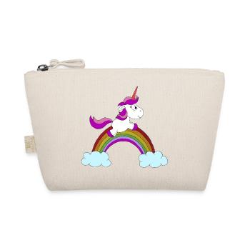 Einhorn Regenbogen Wolke Unicorn - Bio-Täschchen - Natur - Vorne