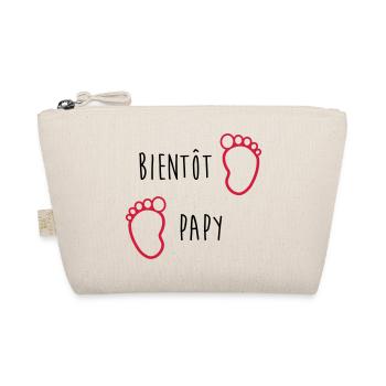 Bientôt Papy / Grand Pere / Naissance / Bébé - Trousse biologique - nature - Devant