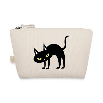 SCARY Halloween arched back cat - Organic Pouch - nature - Front