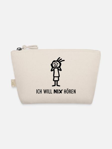 Strichmännchen NIX hören - Bio-Täschchen - Natur - Vorne