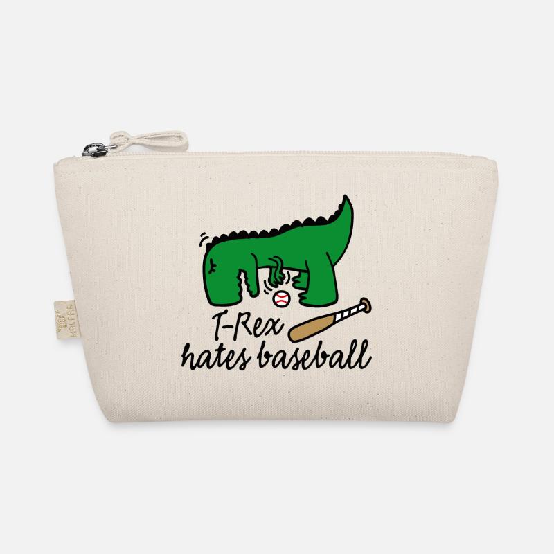 T-Rex hates baseball dinosaur baseball player Organic Pouch