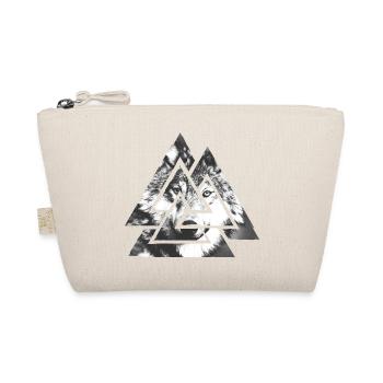 Valknut, Symbol von Odin - Mit Wolf - Bio-Täschchen - Natur - Vorne