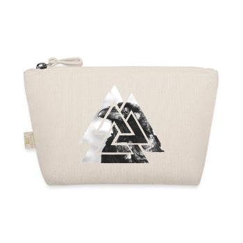 Valknut, Symbol von Odin - Mit schwarzem Raben - Bio-Täschchen - Natur - Vorne