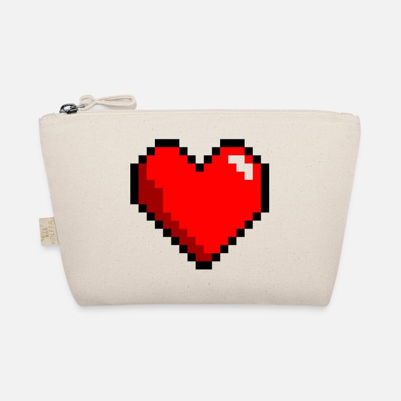 Pixel Gaming Herz Leben Liebe Bio-Täschchen
