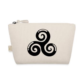 celtic triskele black and white gift - Organic Pouch - nature - Front