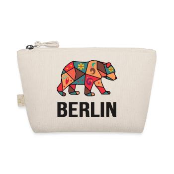 Geometric Berlin Bear Pattern - I love Berlin - Organic Pouch - nature - Front