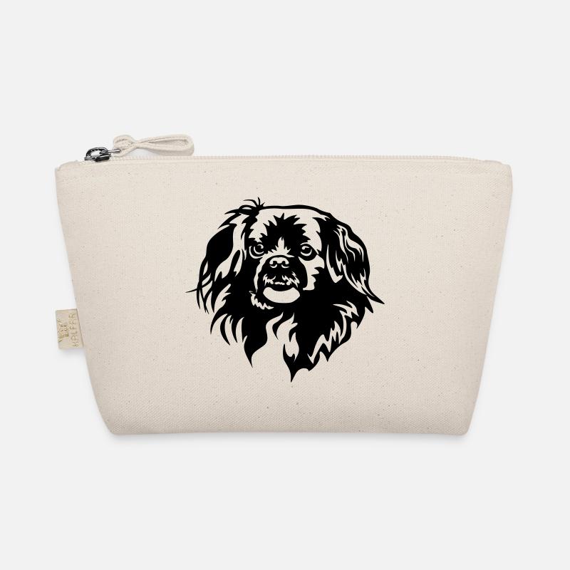 Tibet Spaniel Kopf - Bio-Täschchen - Natur