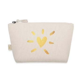 Herz Gold Comic Liebe Hochzeit Glamour Luxus - Bio-Täschchen - Natur - Vorne