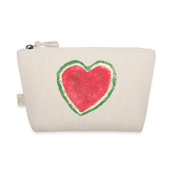 Melone, Wassermelone, Aquarell, Herz - Bio-Täschchen - Natur - Vorne
