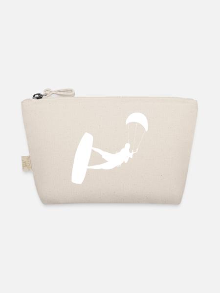Kitesurfer Kite Kiten Men Women Kitesurfing - Organic Pouch - nature - Front