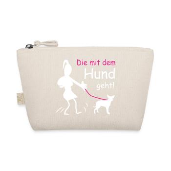 Die mit dem Hund geht - Bio-Täschchen - Natur - Vorne