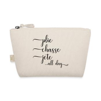 Ballerina Ballett Spruch Plie Chasse Jete All Day - Bio-Täschchen - Natur - Vorne