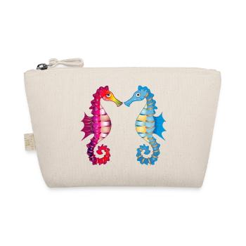 two enchanting seahorses united in love - Organic Pouch - nature - Front