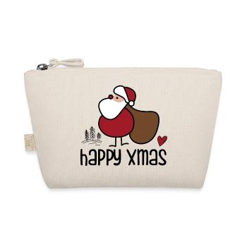 Simple Christmas Santa with sack - Organic Pouch - nature - Front
