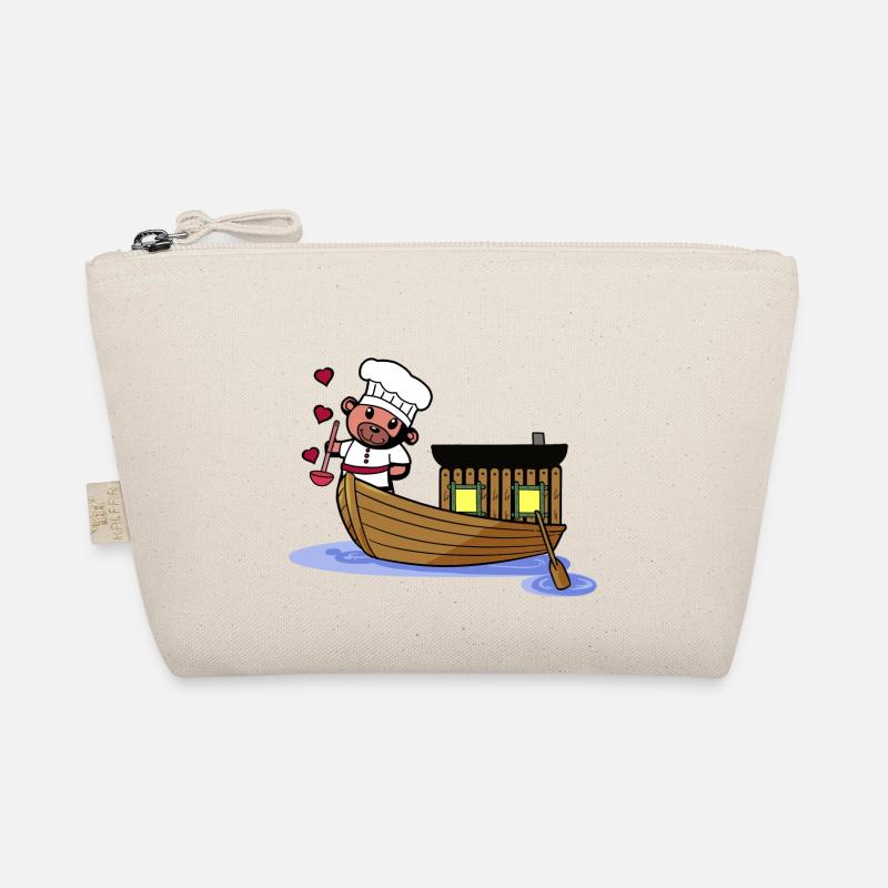 Teddybär Koch Seemann Boot Seefahrer kochen Ahoi - Bio-Täschchen - Natur