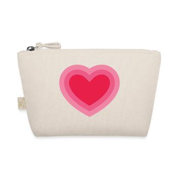 Concentric Pink Heart - Organic Pouch - nature - Front