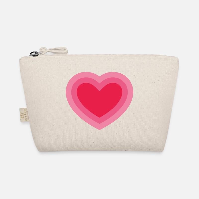 Concentric Pink Heart Organic Pouch