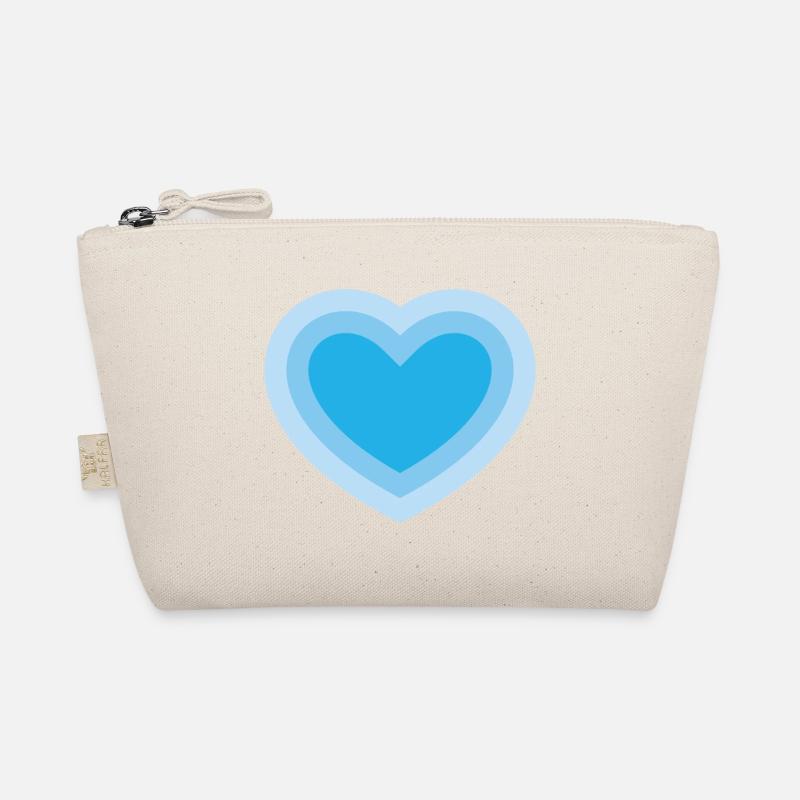 Concentric Blue Heart Organic Pouch