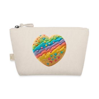 Regenbogenherz Keksdesign - Bio-Täschchen - Natur - Vorne