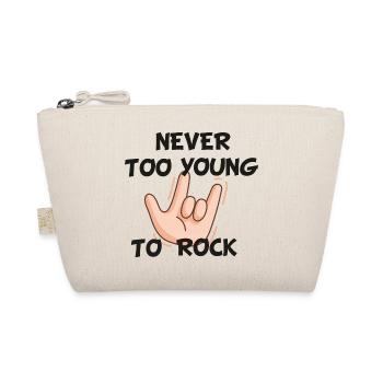 Nie zu jung zum Rocken - Rock Klamotten - Bio-Täschchen - Natur - Vorne