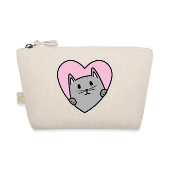 Cat Heart - Organic Pouch - nature - Front