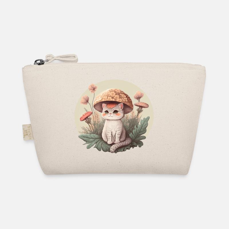 Esthétique Cat Toadstool Hat Mushroom Cottagecore Trousse biologique