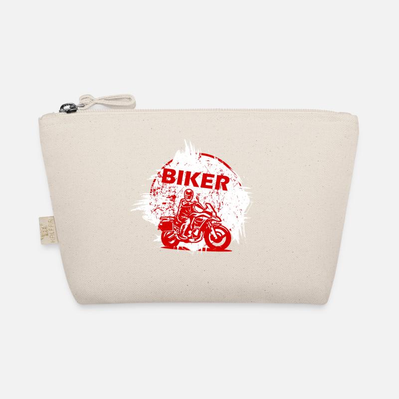Red Biker Motorcycle Splash Effect Organic Pouch