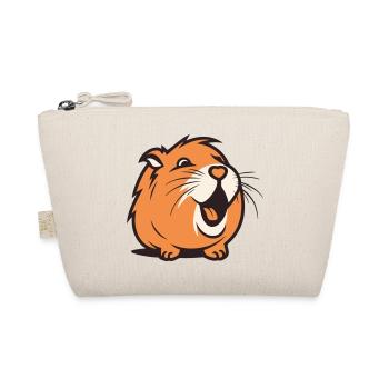 Cheerful Capybara / Guinea Pig / Hamster – Heart - Organic Pouch - nature - Front