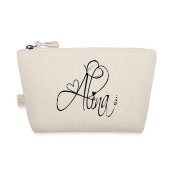 Alina Last name First name Girl Calligraphy Decor - Organic Pouch - nature - Front