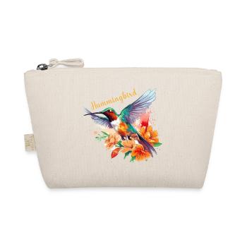 Kolibri Blumen Vogel Tier Kunst Aquarell Bunt - Bio-Täschchen - Natur - Vorne