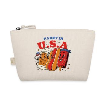 Party In The Usa Hot Dog Love Funny Fourth July - Organic Pouch - nature - Front