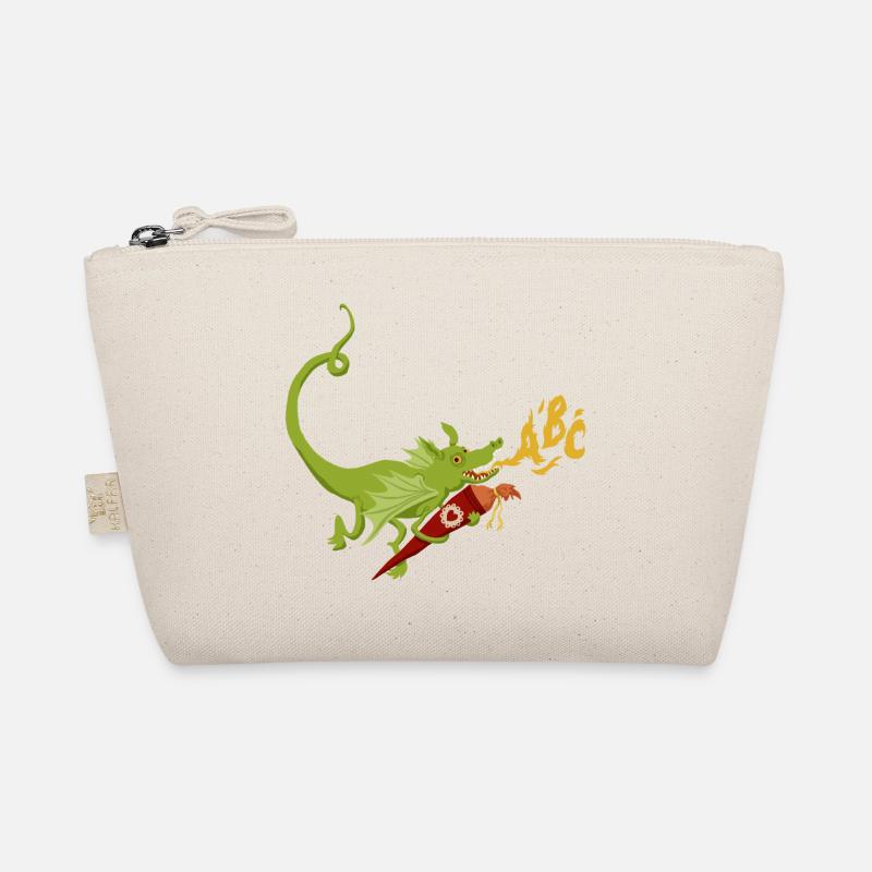 Dragon with school cone ABC flames Organic Pouch