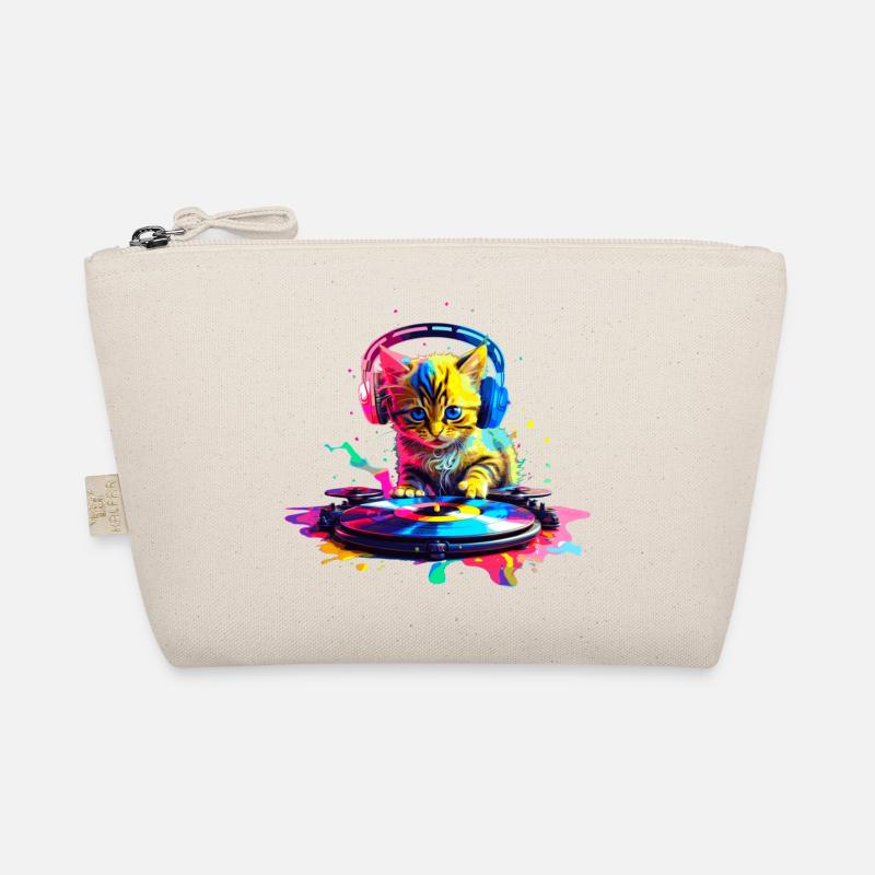 Kätzchen DJ - Regenbogen - Bio-Täschchen - Natur