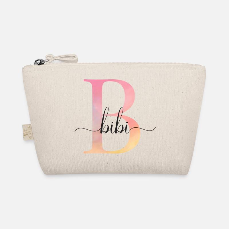 B | Monogramm | Name | Bibi |Watercolor - Bio-Täschchen - Natur