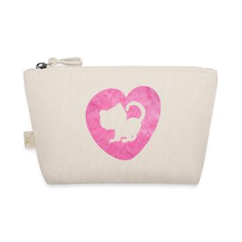 Coeur Chat Fourrure Chat Fluffy Silhouette Love Fan - Trousse biologique - nature - Devant