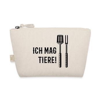 Ich Mag Tiere! (Grillbesteck / Black) - Bio-Täschchen - Natur - Vorne