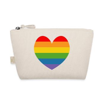 LGBT CSD TShirt Regenbogen HERZ - Bio-Täschchen - Natur - Vorne